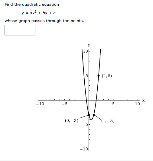 Solved Find The Quadratic Equation Y Ax2 Bx C Whose Chegg Com