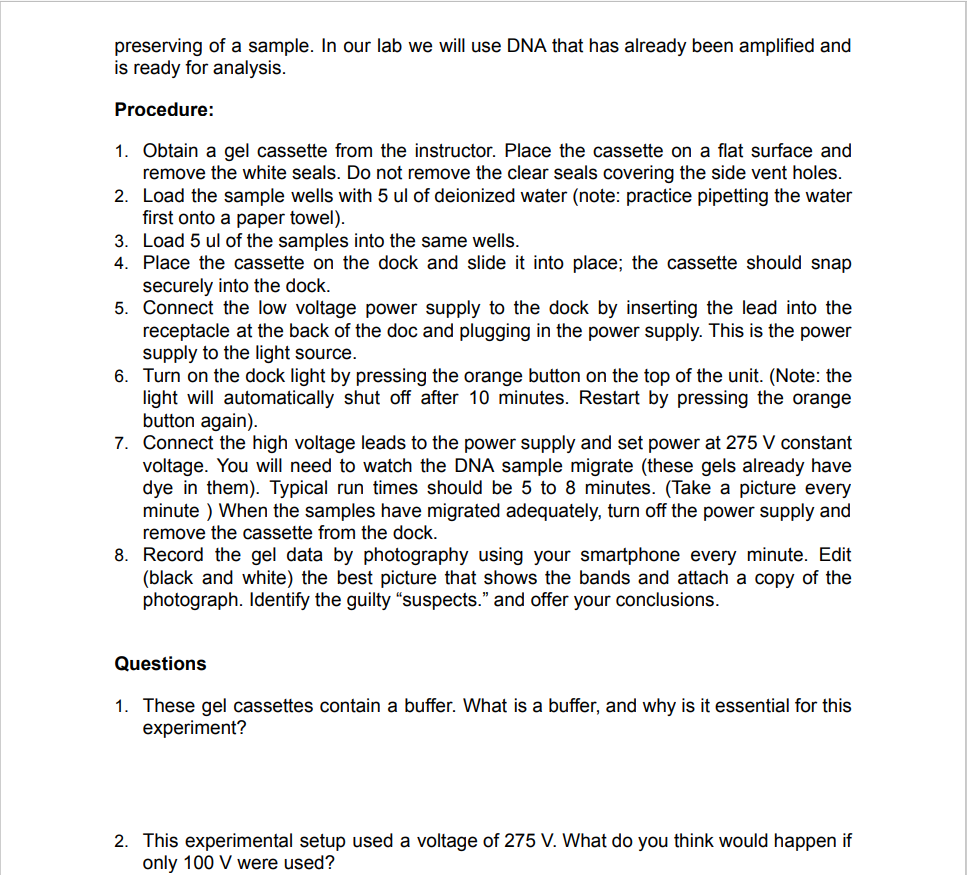 Solved Lab 04 Electrophoresis & Plasmolysis Activity 1