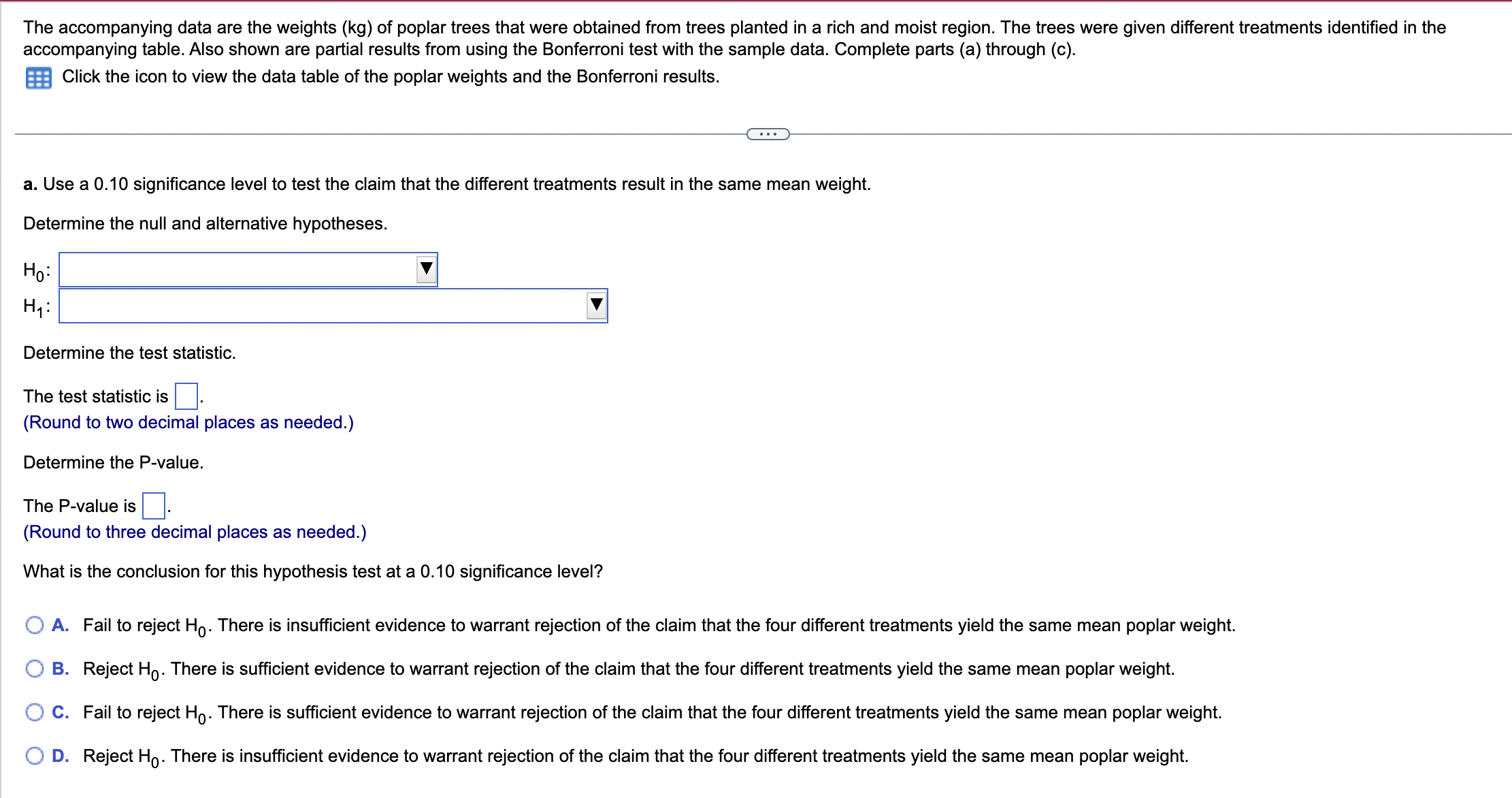 Solved The accompanying data are the weights (kg) of poplar | Chegg.com