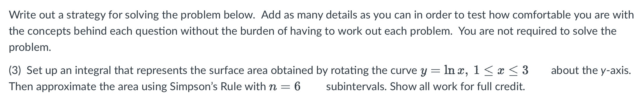 Solved Write out a strategy for solving the problem below. | Chegg.com