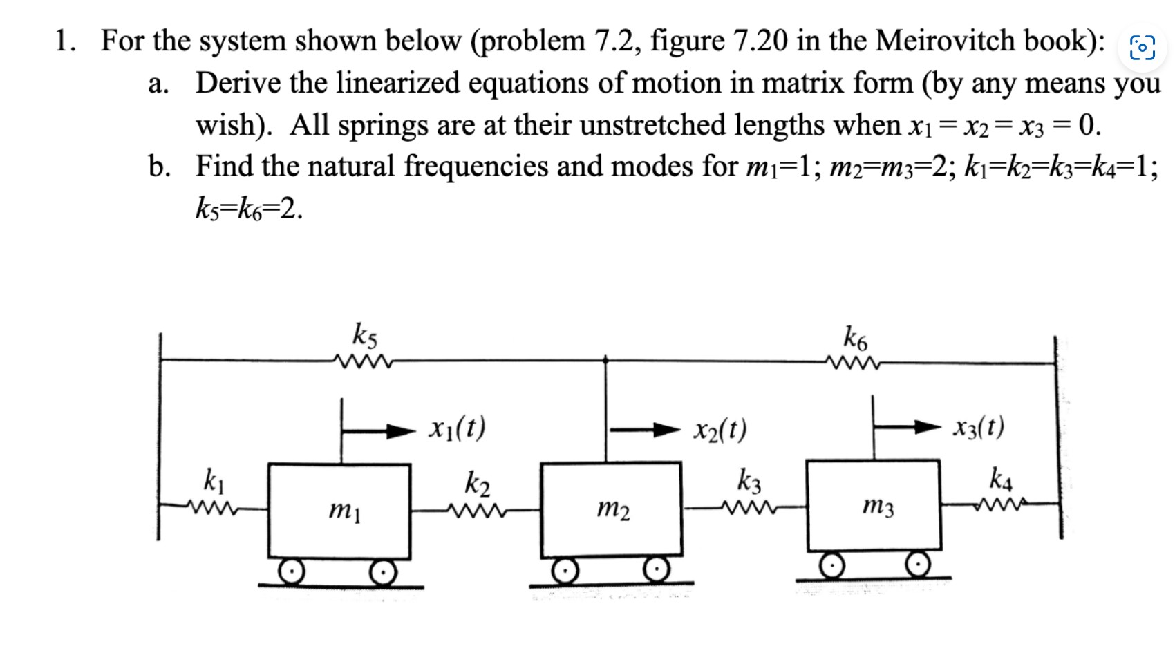 Solved For The System Shown Below (problem 7.2, Figure 7.20 | Chegg.com