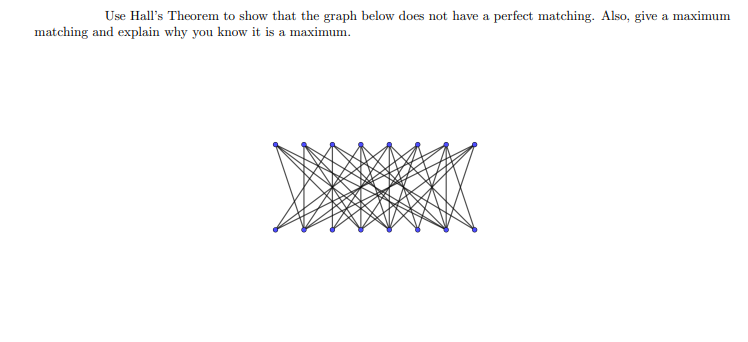 Solved Use Hall's Theorem to show that the graph below does | Chegg.com