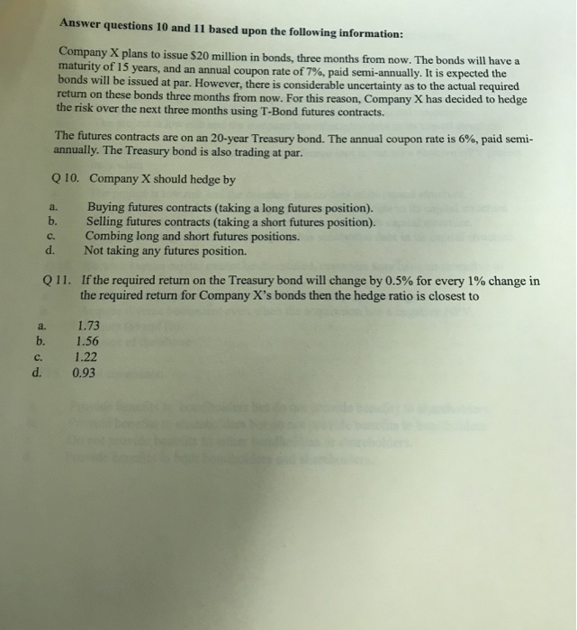 Solved Answer questions 10 and 11 based upon the following | Chegg.com