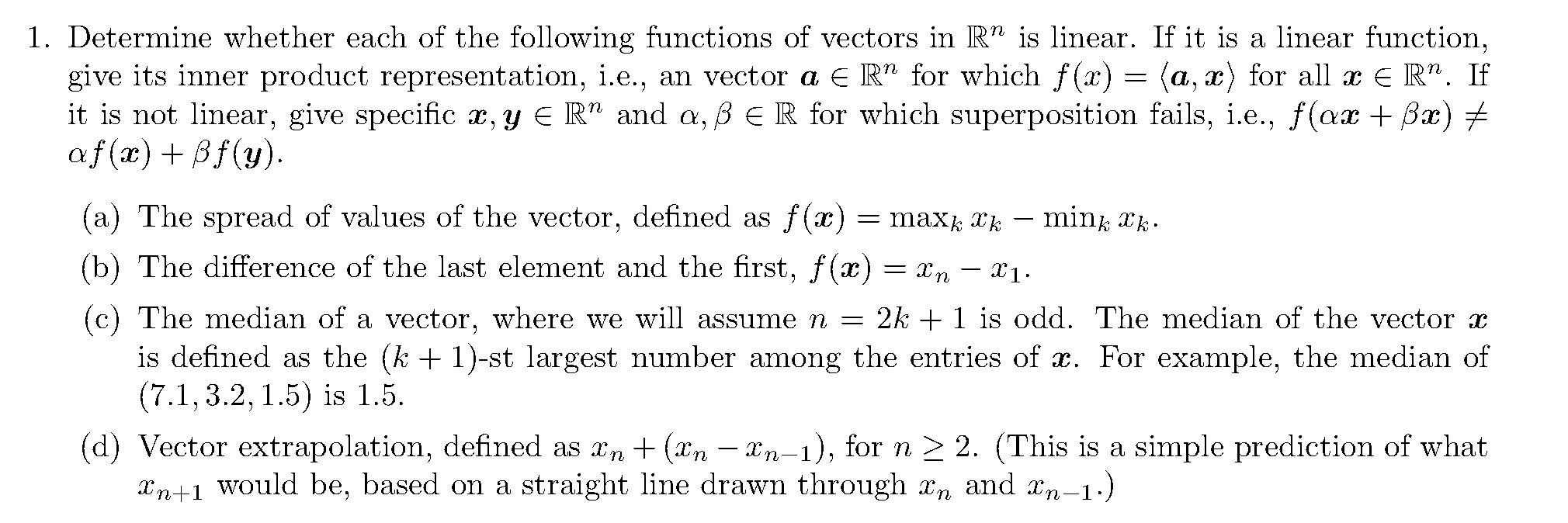 Solved 1. Determine Whether Each Of The Following Functions | Chegg.com