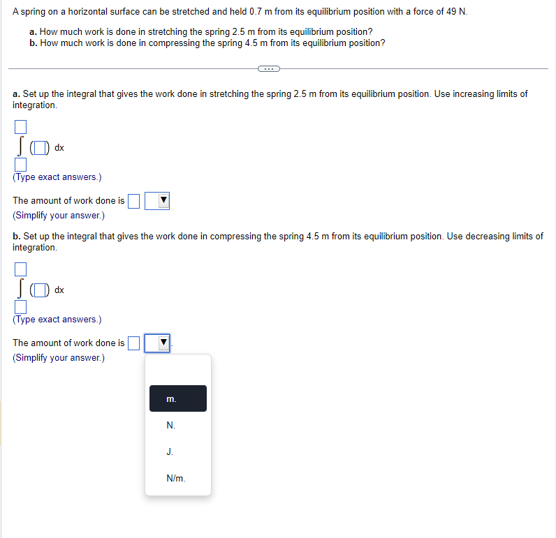 Solved A spring on a horizontal surface can be stretched and