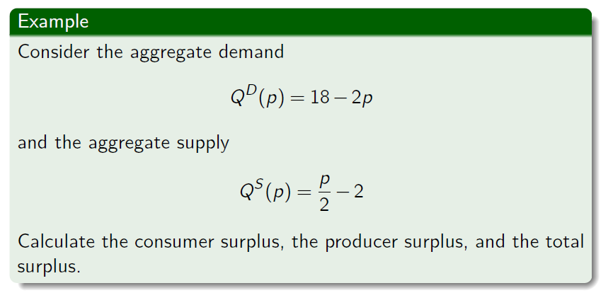 Solved Example Consider the aggregate demand Q”(p) = 18– 2p | Chegg.com