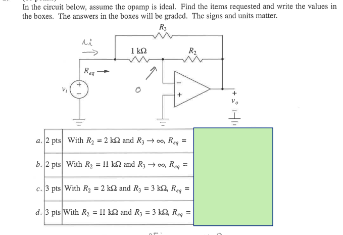 Solved In The Circuit Below, Assume The Opamp Is Ideal. Find | Chegg.com