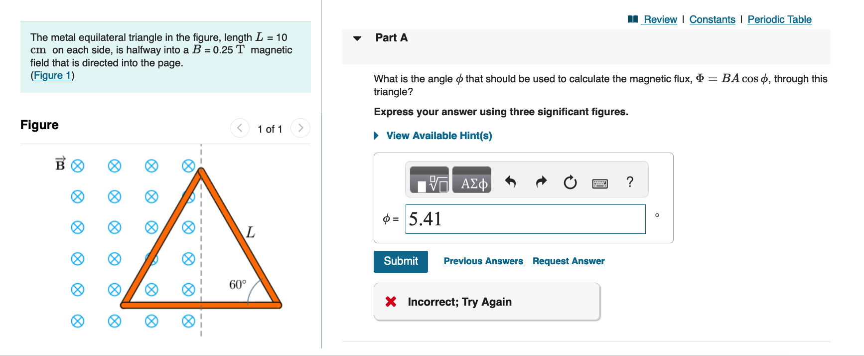 Solved The Metal Equilateral Triangle In The Figure, Length | Chegg.com