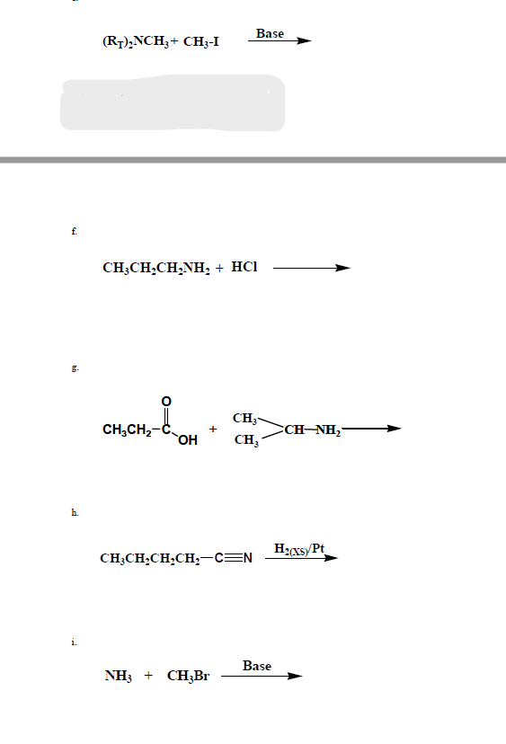 Solved j- k. 1.m.NH3+CH3Br Base | Chegg.com