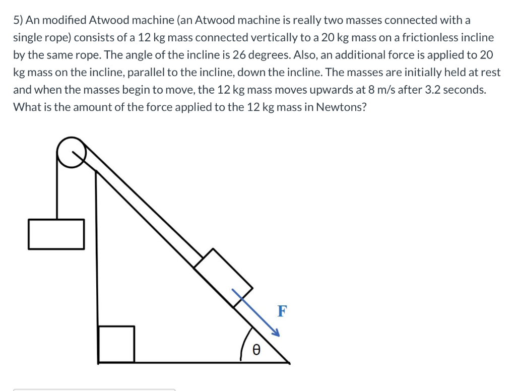 Solved 5) An modified Atwood machine (an Atwood machine is
