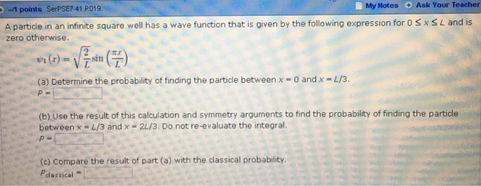Solved A particle in an infinite square well has a wave | Chegg.com