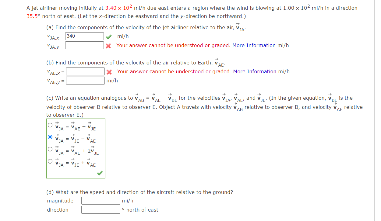 Solved A jet airliner moving initially at 3.40 x 102 mi/h | Chegg.com