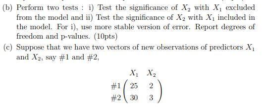 2 30pts We Consider Linear Regression Model Y Bo 6330