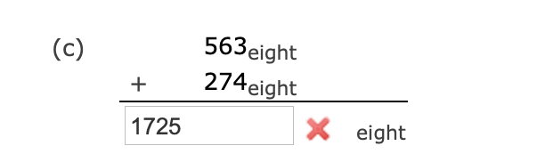 Solved (c) + 563 eight 274eight X eight 1725 | Chegg.com