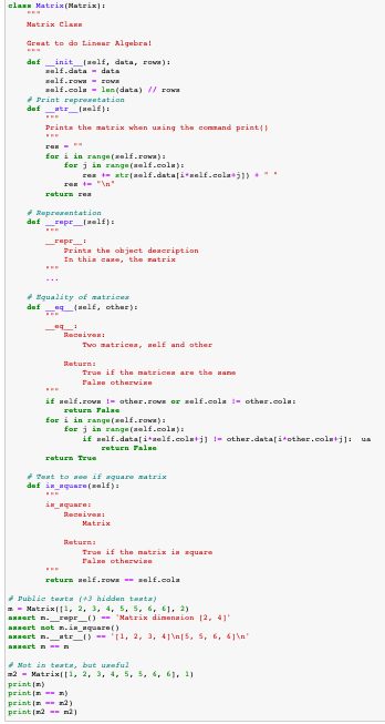 Solved In Python, I need to implement __repr__ to display | Chegg.com