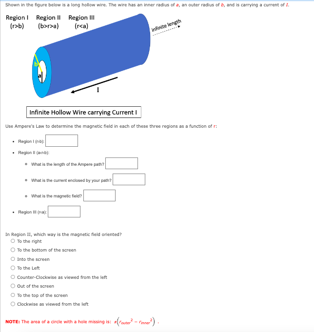 Solved Use Ampere's Law to determine the magnetic field in | Chegg.com