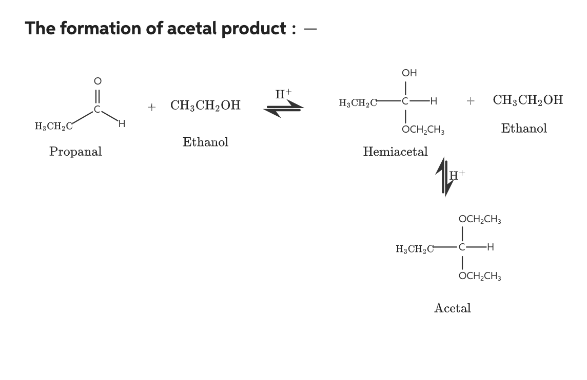 Solved In propanone + ethanol = hemiacetal + another ethanol | Chegg.com