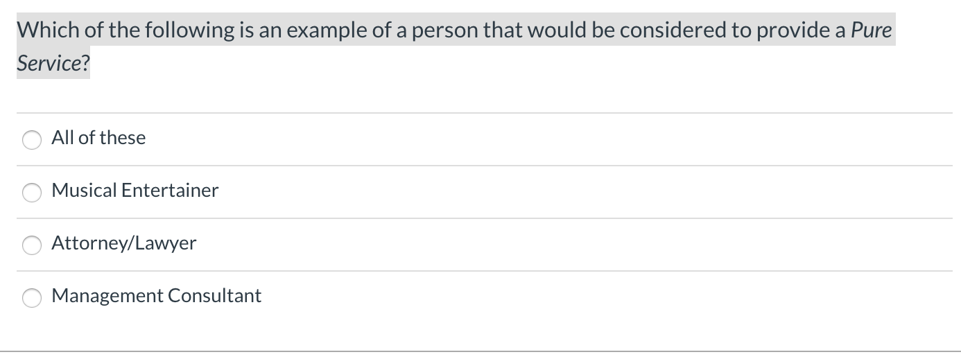 Solved Which of the following is an example of a person that | Chegg.com