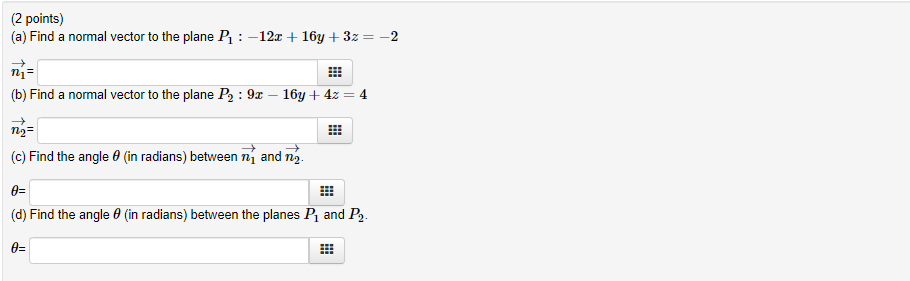 Solved (2 points) (a) Find a normal vector to the plane P. : | Chegg.com