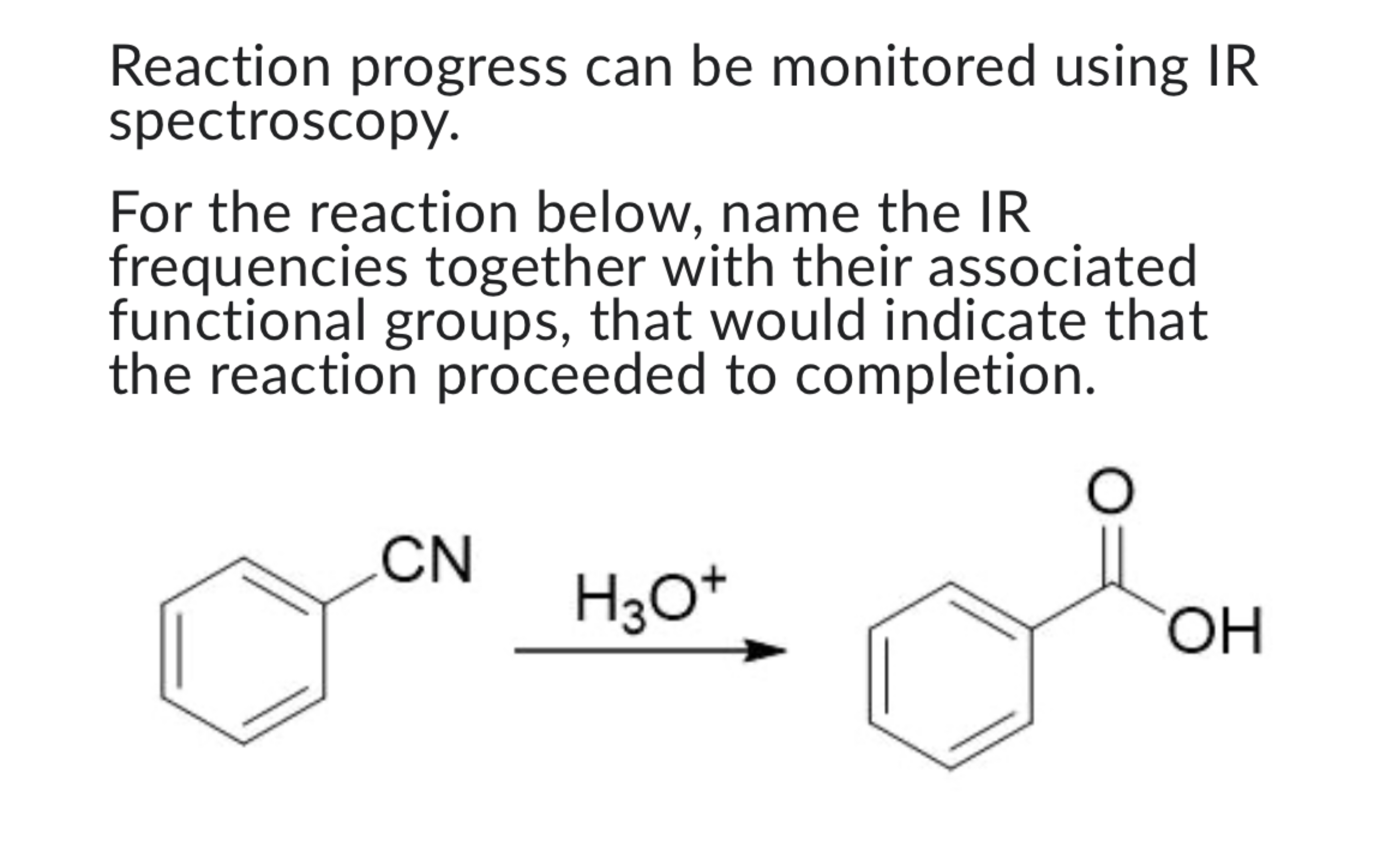 Solved Reaction progress can be monitored using IR
