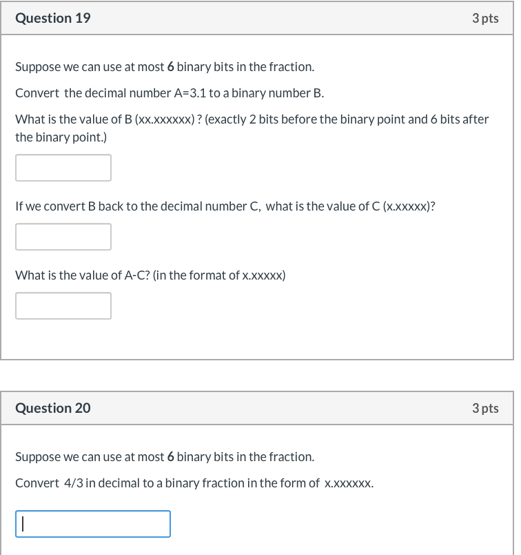 Solved Question 19 3 pts Suppose we can use at most 6 binary | Chegg.com