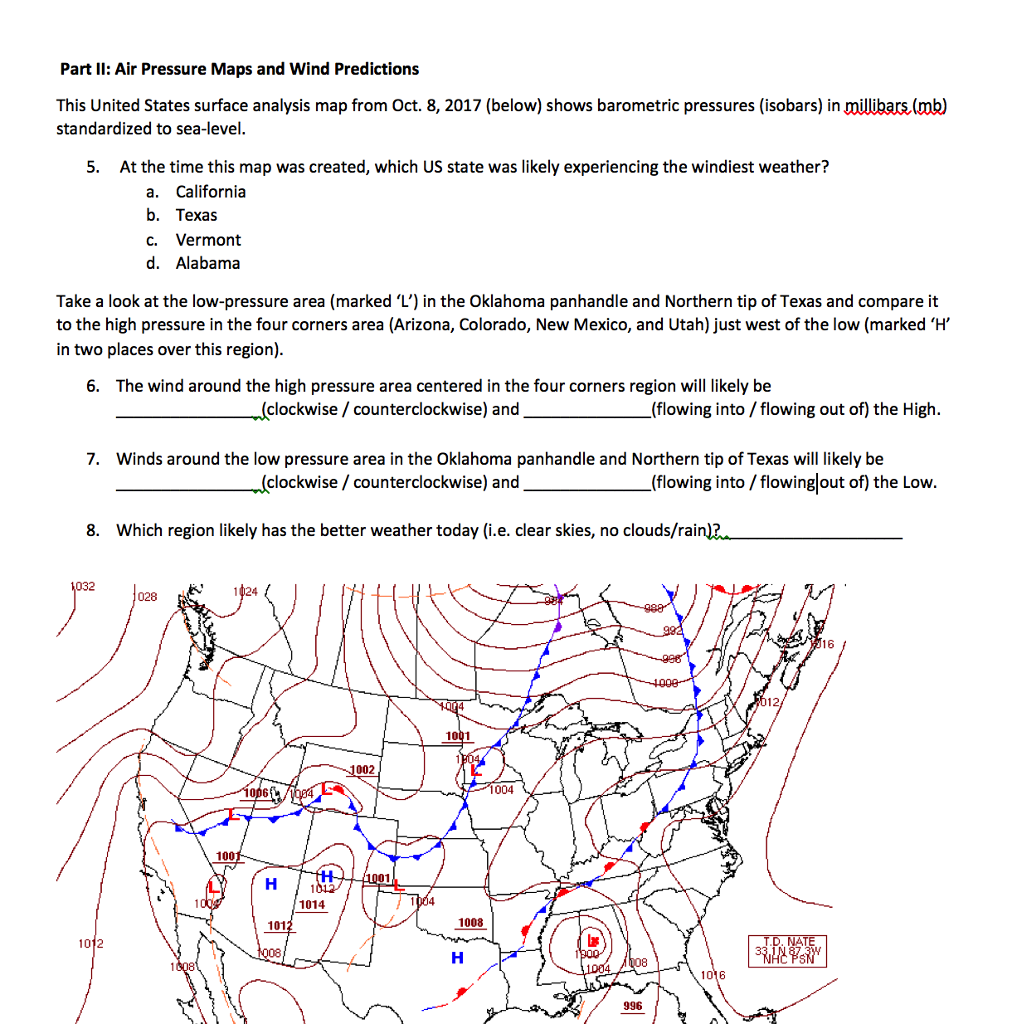 Isobar Map Worksheet