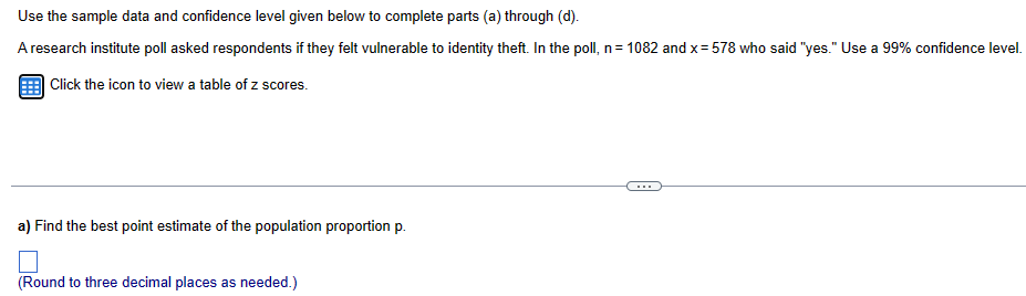 Solved B) Identify The Value If The Margin If Error E? C) | Chegg.com