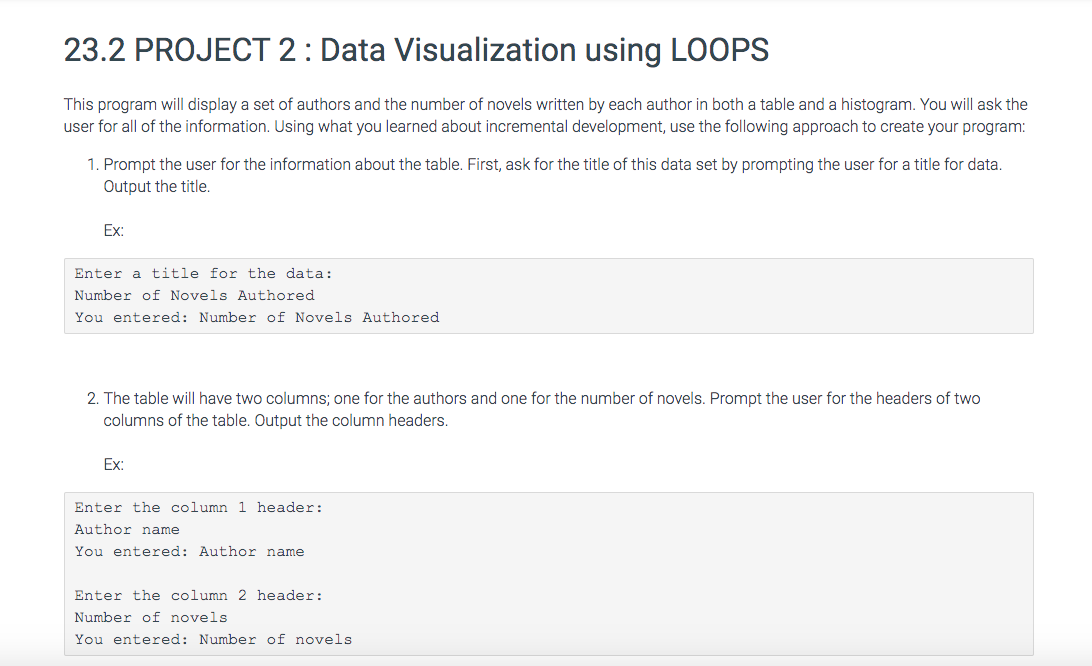 23 2 Project 2 Data Visualization Using Loops This Chegg 