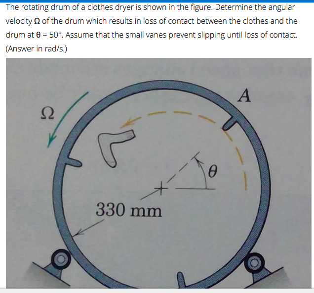 Solved The rotating drum of a clothes dryer is shown in the | Chegg.com