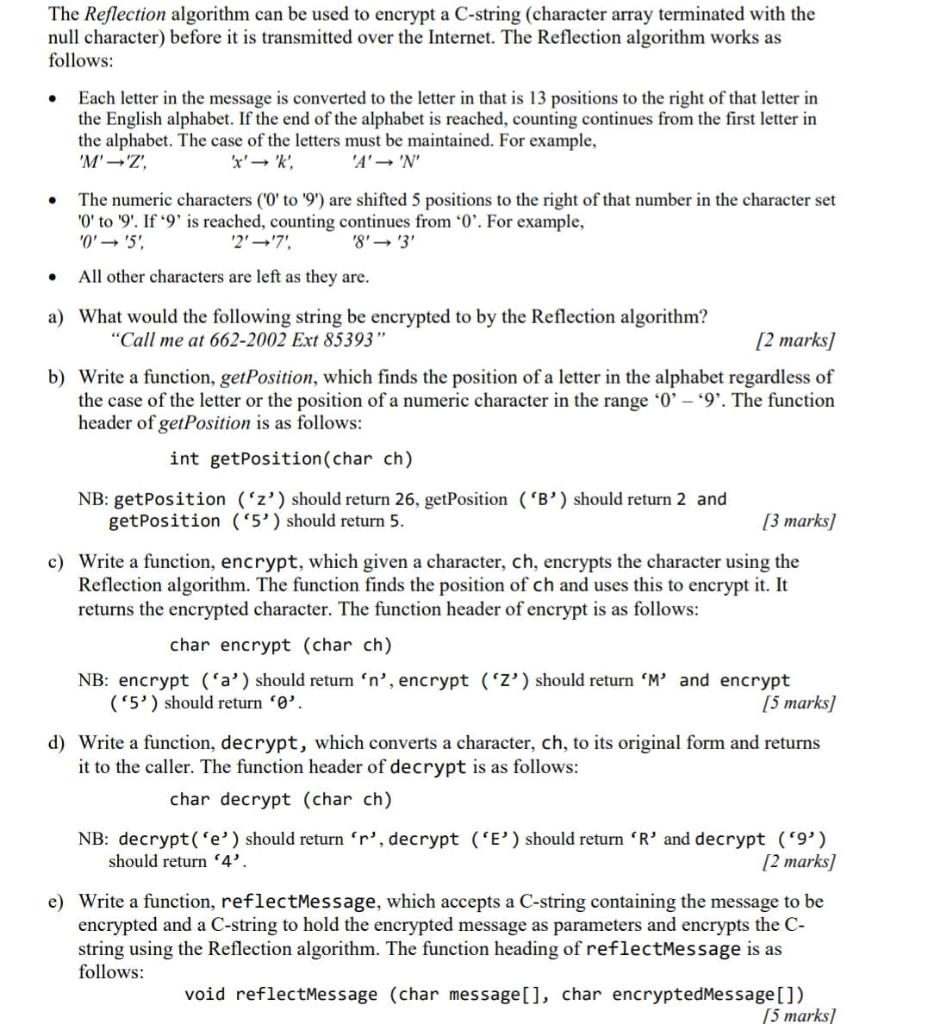 Solved The Reflection algorithm can be used to encrypt a | Chegg.com