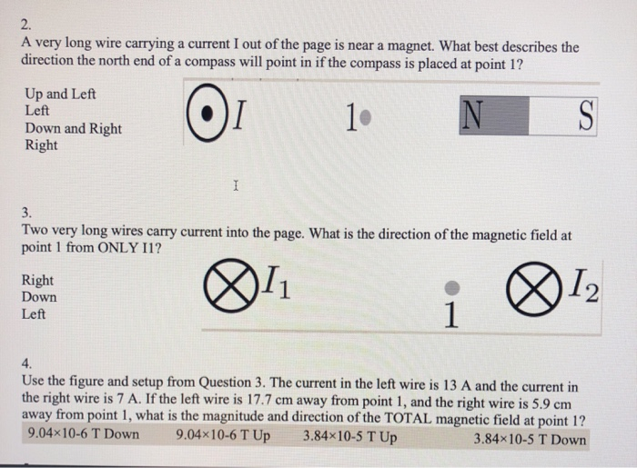 Solved 2. A very long wire carrying a current I out of the | Chegg.com