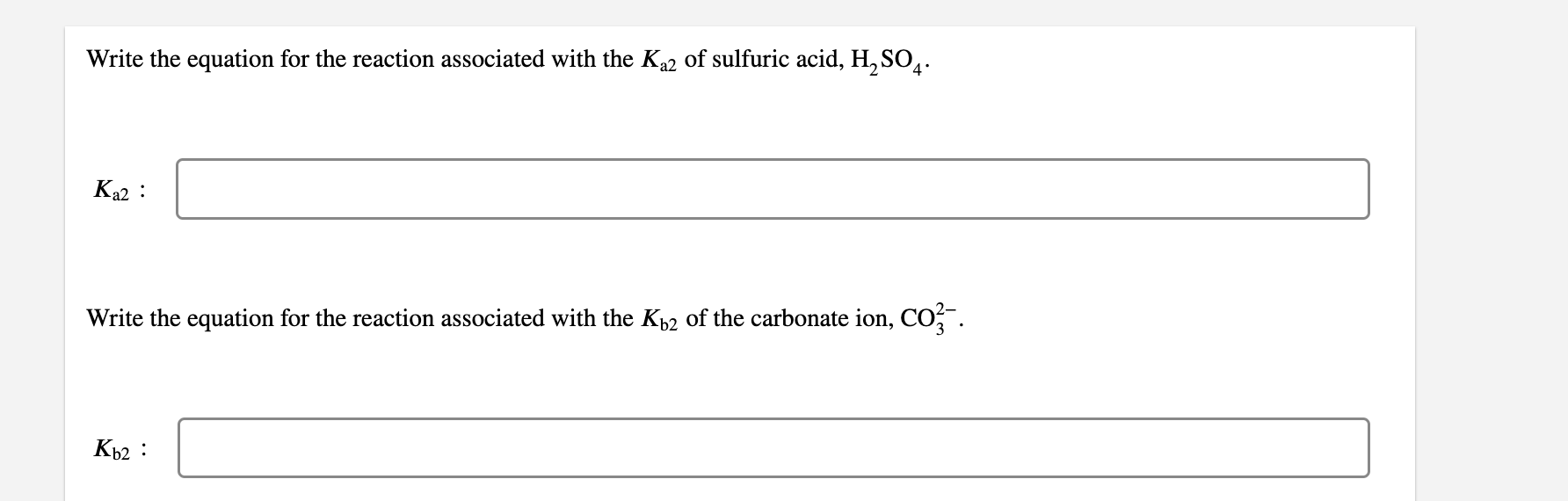 Solved Write the equation for the reaction associated with | Chegg.com