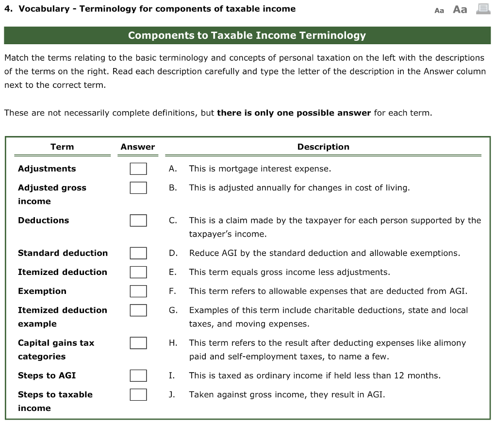 Solved Match the terms relating to the basic terminology and