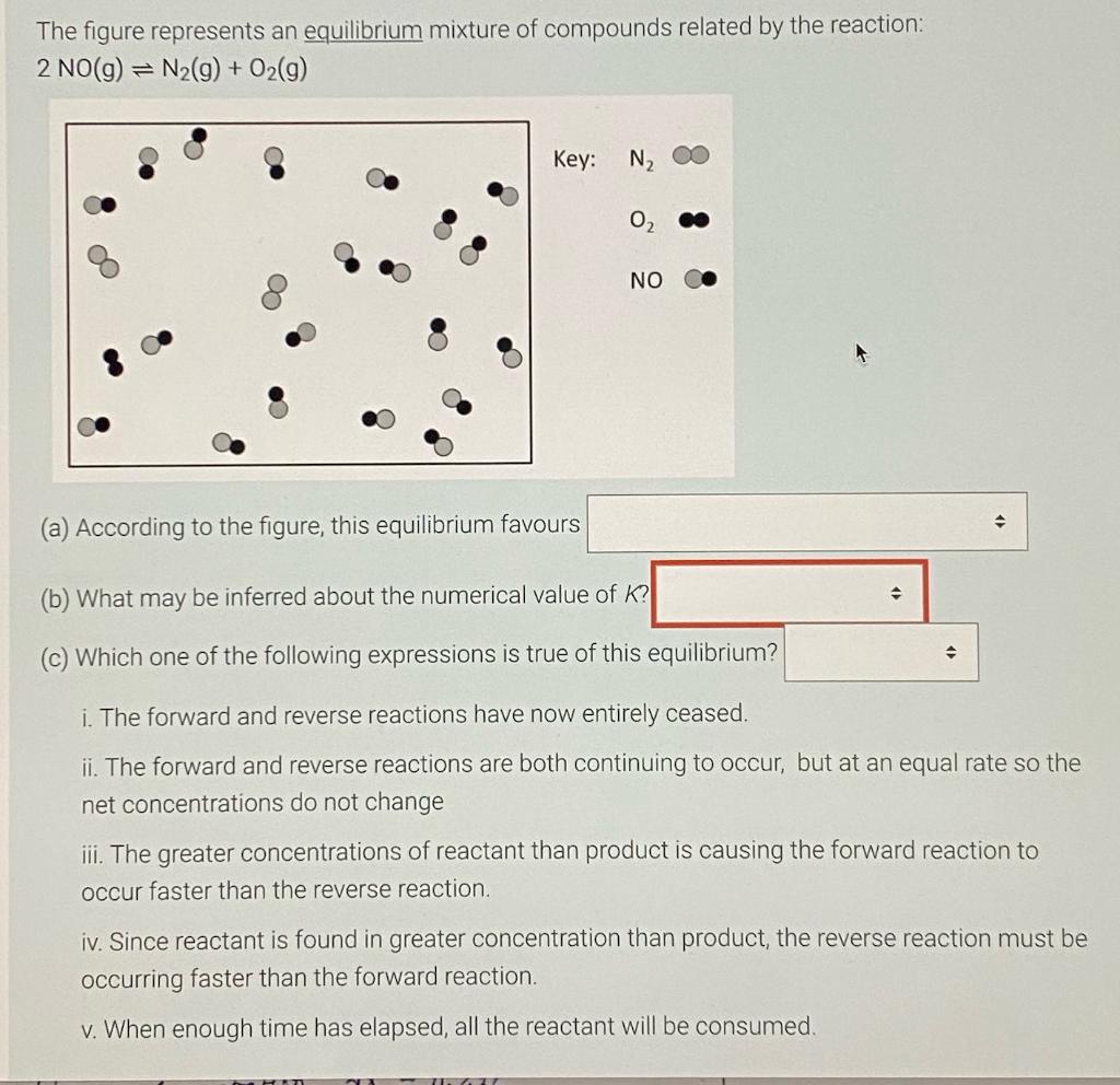 Solved The figure represents an equilibrium mixture of | Chegg.com