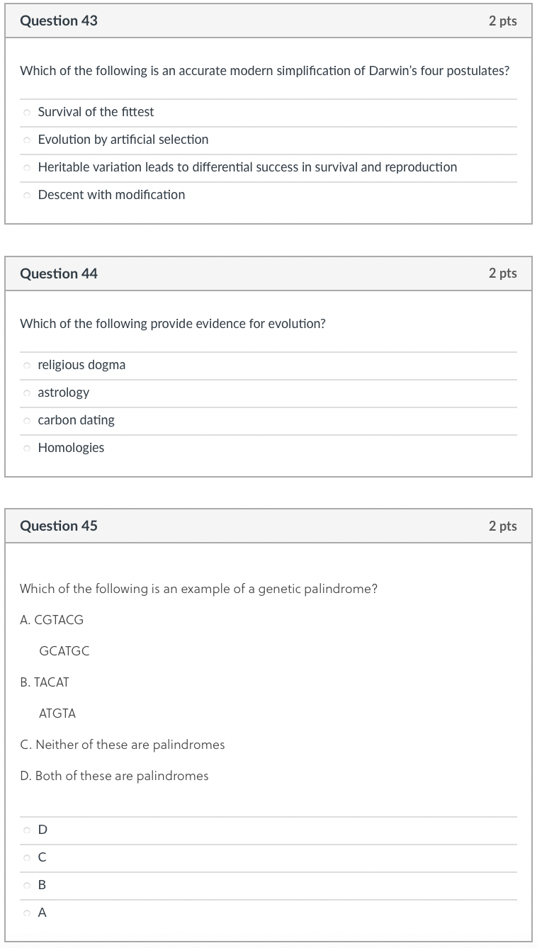 Solved Question 43 2 pts Which of the following is an | Chegg.com