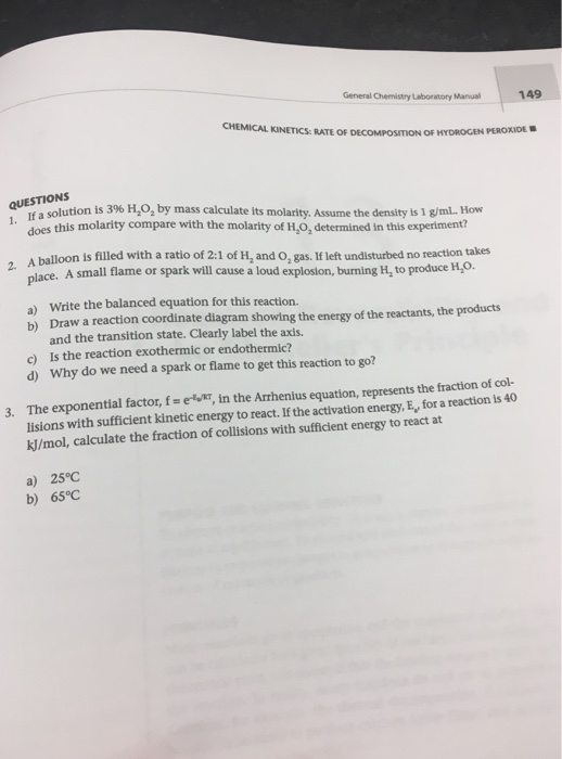 Solved General Chemistry Laboratory Manual 149 CHEMICAL | Chegg.com