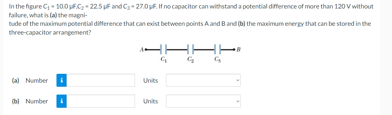 Solved In the figure C1=10.0μF,C2=22.5μF and C3=27.0μF. If | Chegg.com