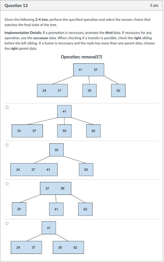 Solved Given The Following 2-4 Tree, Perform The Specified | Chegg.com