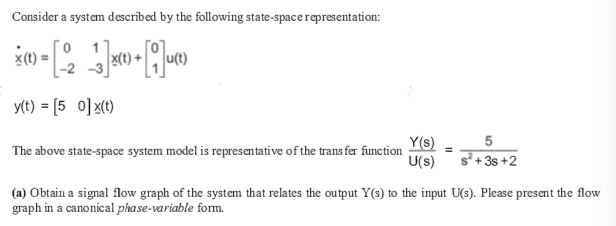 Solved Consider a system described by the following | Chegg.com