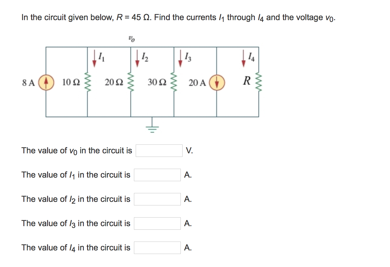 Solved In The Circuit Given Below, R = 45 1. Find The | Chegg.com