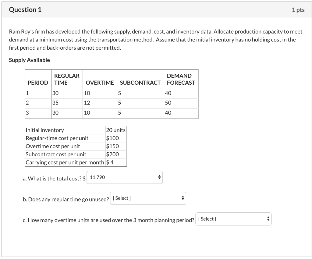Solved Question 1 1 pts Ram Roy's firm has developed the