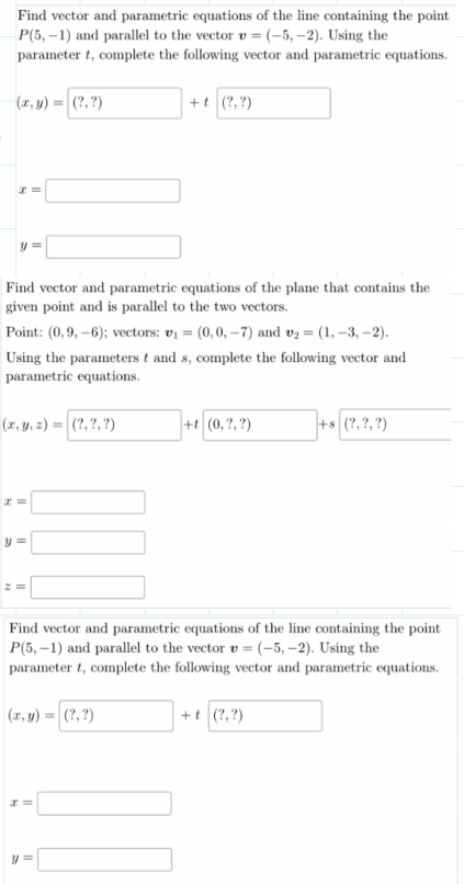 Solved Find vector and parametric equations of the line | Chegg.com