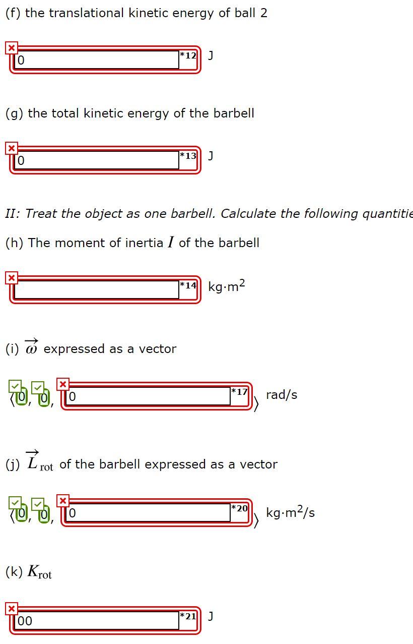 Solved In the figure below a barbell spins around a pivot at