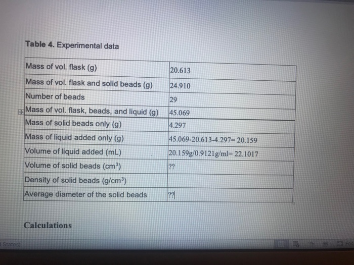 Solved How can I calculate the volume of the solid beads