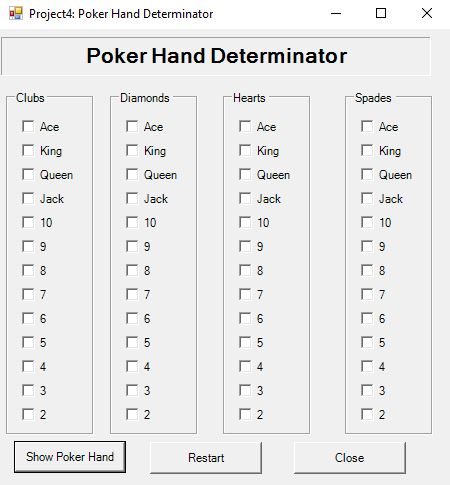 Visual Basic: Project Specifications: Determine Poker | Chegg.com
