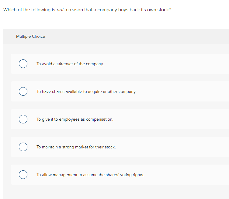 Solved Which of the following is not a reason that a company