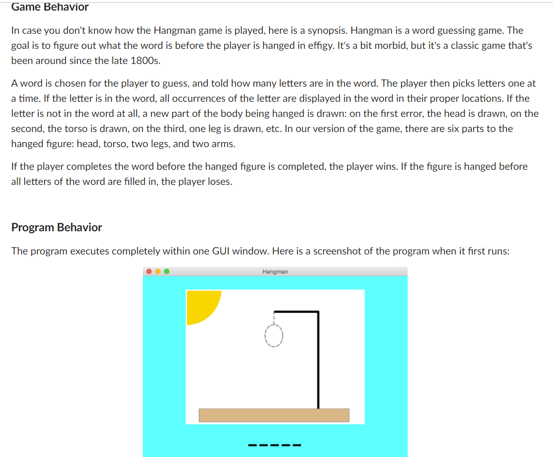 Solved Project Description This program will play the | Chegg.com