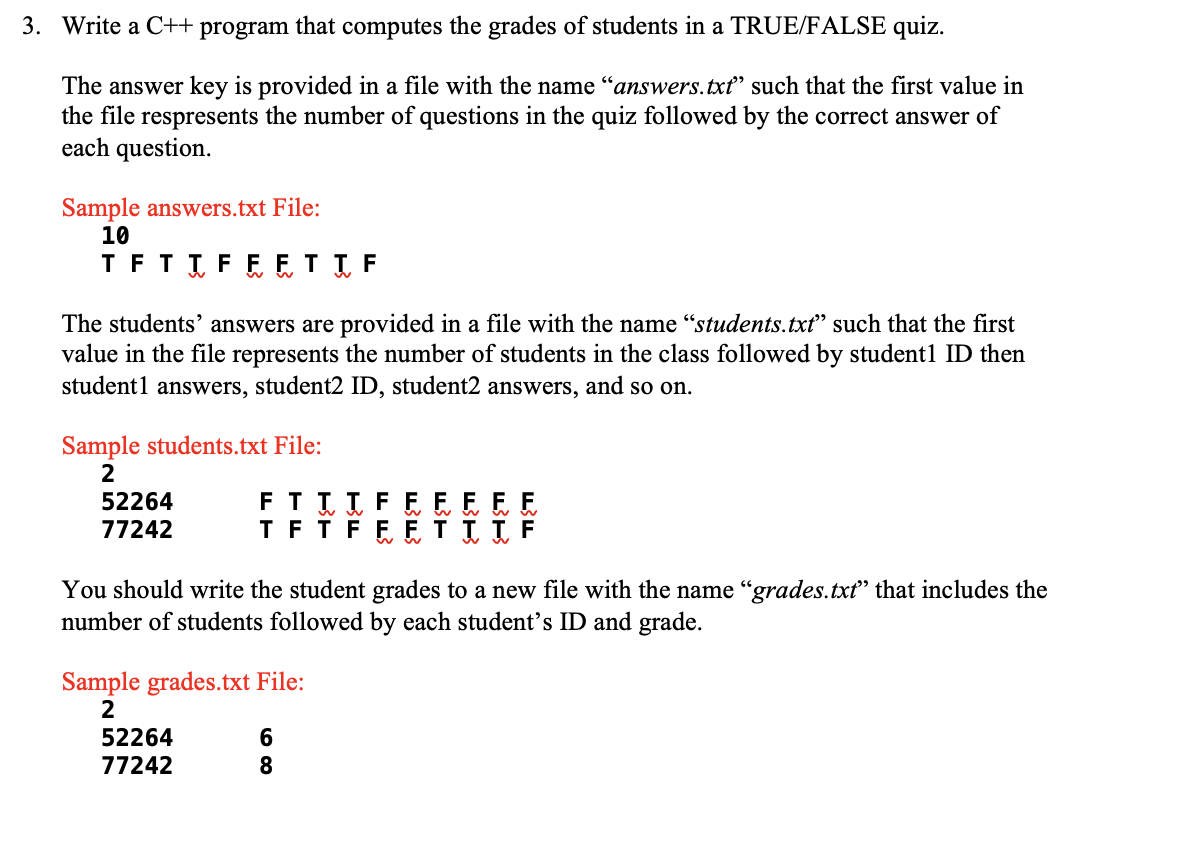 Solved Write a C++ program that computes the grades of | Chegg.com