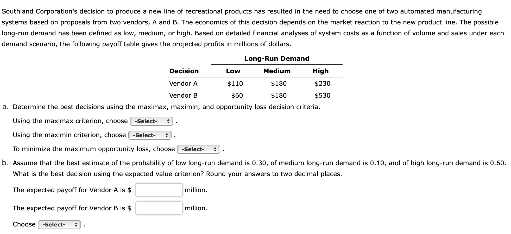 Solved Southland Corporation's decision to produce a new