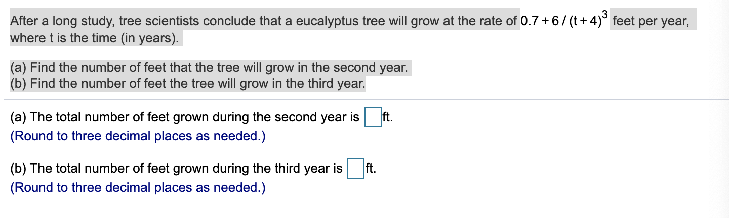 Solved After a long study, tree scientists conclude that a | Chegg.com